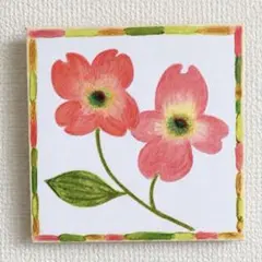 花　ピンク・レッド系　絵画 水彩色鉛筆画 原画 インテリア