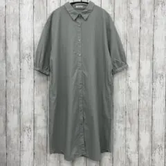 【 CINEMA CLUB 】ハニーズ シャツワンピース 五分袖 ミントグリーン