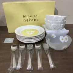 ヒロミチナカノ　ガラスデザート皿セット　サラダボール　スプーン付き　食器