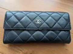 （最終価格）CHANEL ブラック キャビアスキン長財布