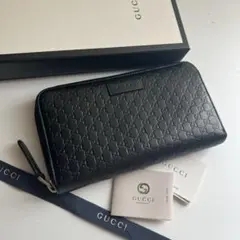 335 極上美品 GUCCI グッチ マイクロシマ 長財布 ラウンドファスナー