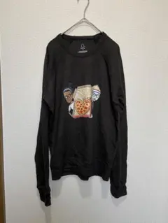 Snap Inc. ピザキャラクター プリント スウェット 【S 】黒 ブラック