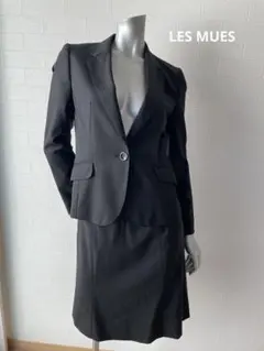 LES MUES【レミュー】レディーススーツ上下セット　ブラックストライプ　7