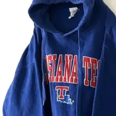 ovb ルイジアナ LOUISIANA TECH パーカー ブルー 青古着