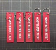 REMOVE BEFORE FLIGHT キーリング キーホルダー　5個