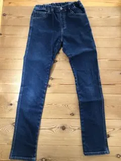 美品★ブランシェス　ストレッチ裏起毛デニムパンツ　ネイビー　150cm