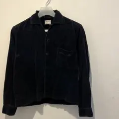 50's〜 ブラック コーデュロイ オープンカラーシャツ ヴィンテージ 黒コーズ