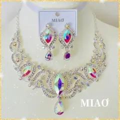 新品　ネックレス　ピアス　シルバー　ベリーダンス 社交ダンス　結婚式　123