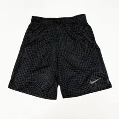 ■NIKE DRY-FIT格子グリッドパターン ショートパンツ ブラックM美品■