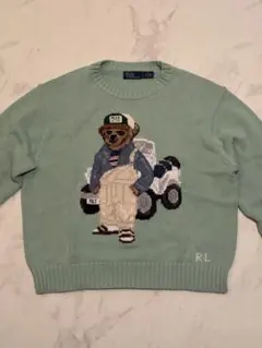 お値下げ不可　Polo Ralph Lauren ポロベア　ニット Ralph Lauren ポロベア POLO クマ刺繍ニットセーター 24M - メルカリ
