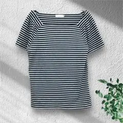 アースミュージックアンドエコロジー ボーダー 半袖 Tシャツ 【M】 白黒