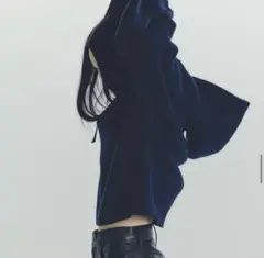 MYNE KNIT HOODIE/NAVY なぐもふうか