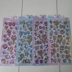 ボンボンドロップシールマジカシールセットピンクブルーパープルレインボー 4シート