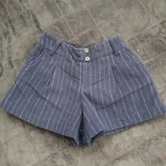 冬用 ネイビー ストライプ ショートパンツ