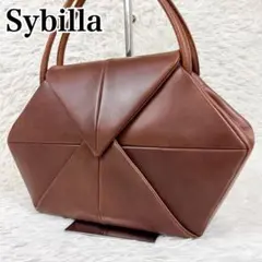 【希少】Sybilla シビラ 折り畳み デザイン ミニハンドバッグ ブラウン