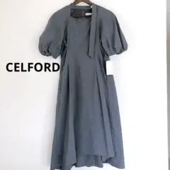 新品タグ付き！CELFORD カットアウトシャツ　ワンピースパフスリーブ　38