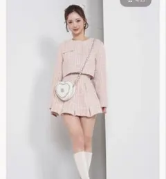 ダーリッチ　ツイードセットアップ　ピンク