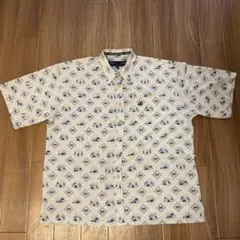 【希少XL size】PHAT FARM 侍居合半袖シャツ ホワイト×ブルーのサムネイル
