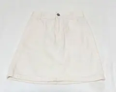 ジーユー GU デニム ミニ スカート M 白 ホワイト