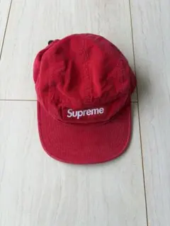 Supreme レッド コーデュロイキャンプキャップ