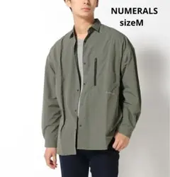 美品　NUMERALS　ヌメラルズ ナイロンシャツ カーキ　M