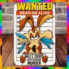 【ブリキ看板】ルーニーテューンズ WANTED インテリア アメリカン雑貨のサムネイル