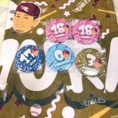 楽天イーグルス イーグルス　ガチャ　缶バッジ　タオル　セット