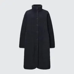 【ほぼ未使用】UNIQLOC ボアフリーススタンドカラーコート ブラック M