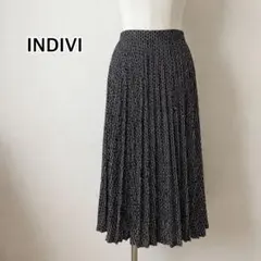 インディヴィ INDIVI 総柄 プリーツスカート ロングスカート サイズ36のサムネイル