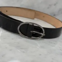 イタリア製 ARMANI アルマーニ ベルト エナメル ブラック 黒 銀