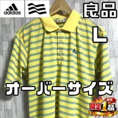 【早い者勝ち✨】アディダスゴルフ メンズ 半袖 ポロシャツ Lサイズ ボーダー
