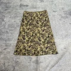 90s vintage 昭和レトロ ペイズリー 総柄 Aライン スカート 古着のサムネイル