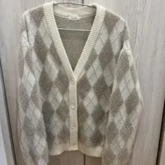 フワフワダイヤモンド柄カーディガン