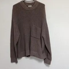 未使用に近いブラウン ポケット付き ニットGUセーター