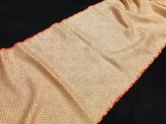 メ*ー様 ◆ 正絹オレンジ色絞りはぎれ　鹿の子絞り有松絞り鳴海絞り　人形着物袋物