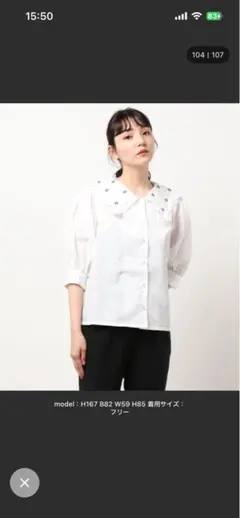 nemnestore お花畑の刺繍衿ブラウス オフホワイトのサムネイル