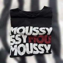 MOUSSY ブラック 半袖Tシャツ ロゴプリント