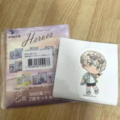 HEROES 海の家 SNS風クリアカード　缶バッジステッカーセット緋八マナ