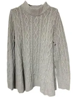 ケーブルニット タートルネック ケーブル編み 長袖 エレガントデザイン シンプル