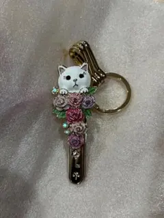 3°carratバッグキーホルダークリップ猫