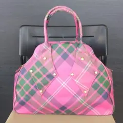 超希少モデル　ヴィヴィアンウエストウッド　ハンドバッグ　チェック　オーブ　レザー