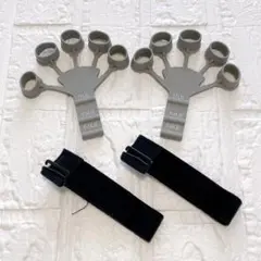 フィンガーパワー 2個 グレー フィンガートレーナー 強度調節可能 高齢者 握力