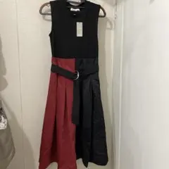 新品・未使用CECIL McBEE ノースリーブロングワンピース 黒 赤