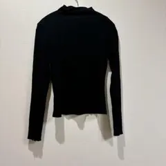 SHEIN ブラック リブニット　長袖【Mサイズ】　トップス　薄めのトップス