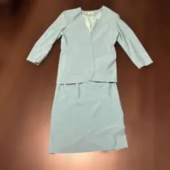 水色スーツ ジャケットとスカートのセット　M