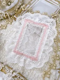 B8サイズ トレカケースデコ 硬質ケース 硬化ケース レースデコ ピンク