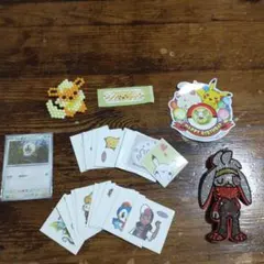 ポケモン　キーホルダー、ビーズ、シール、絆創膏、カード　28点セット