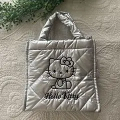Hello Kitty キルティング トートバッグ シルバー