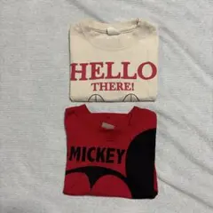 2枚組 ミッキー 半袖Tシャツ 90cm