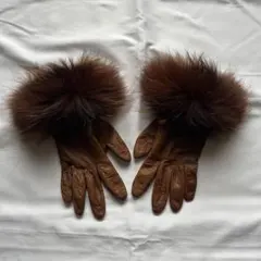 00s y2k 手袋 ファー vintage archive レザー